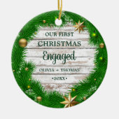 Unser erstes WeihnachtsEngagement Kranz Zimtorange Keramik Ornament (Vorne)