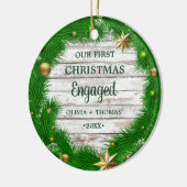 Unser erstes WeihnachtsEngagement Kranz Zimtorange Keramik Ornament (Links)