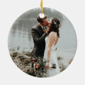 Unser erstes Weihnachtsfest als Mr. & Mrs. PIne Wr Keramik Ornament (Hinten)