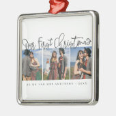 Unser erstes Weihnachtsfest als Mrs. Simple Chic F Ornament Aus Metall (Links)