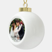 Unser erstes Weihnachtsfest-Foto Keramik Kugel-Ornament (Rechts)