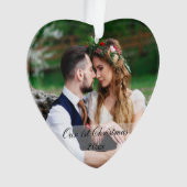 Unser erstes Weihnachtsfest-Foto Ornament (Vorderseite)