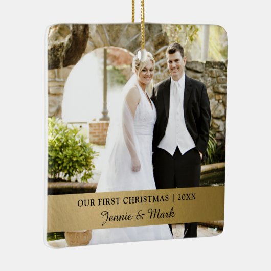 Unser erstes Weihnachtsfest, Gold Wedding Foto Kee Keramikornament (Rechts)