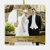 Unser erstes Weihnachtsfest, Gold Wedding Foto Kee Keramikornament (Vorderseite)