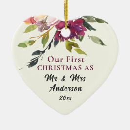 Unser erstes Weihnachtsfest Herr & Frau Bible Vers Keramik Ornament