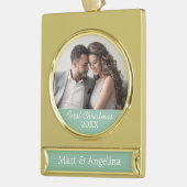 Unser erstes Weihnachtsfest - Hochzeit oder Verlob Banner-Ornament Gold (Links)