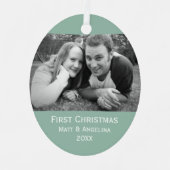 Unser erstes Weihnachtsfest - Hochzeit oder Verlob Ornament Aus Metall (Vorderseite)