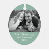 Unser erstes Weihnachtsfest - Hochzeit oder Verlob Ornament Aus Metall (Rückseite)