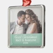 Unser erstes Weihnachtsfest - Hochzeit oder Verlob Silbernes Ornament (Links)