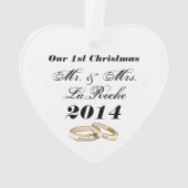 Unser erstes Weihnachtsfest individualisierbar Mr. Ornament (Rückseite)