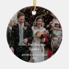 Unser erstes Weihnachtsfest, maßgeschneidertes Fot Keramik Ornament