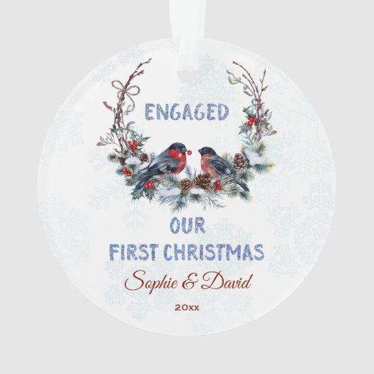 Unser erstes Weihnachtsfest mit Bullfinen Ornament (Rückseite)