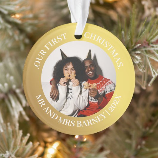 Unser erstes Weihnachtsfest - Mr. and Mrs. Gold Mo Ornament (Baum)