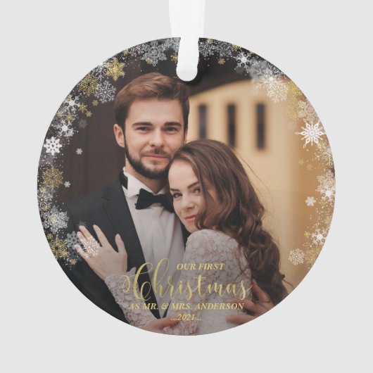 Unser erstes Weihnachtsfest - Mr. Gilded Couple Fo Ornament (Rückseite)