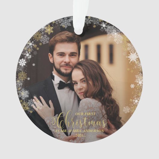 Unser erstes Weihnachtsfest - Mr. Gilded Couple Fo Ornament (Vorderseite)