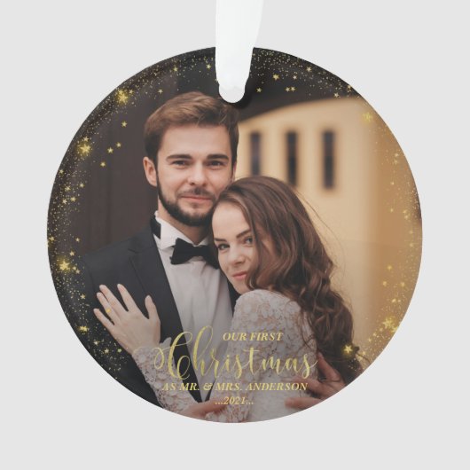 Unser erstes Weihnachtsfest - Mr. Gilded Couple Fo Ornament (Vorderseite)