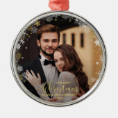 Unser erstes Weihnachtsfest - Mr. Gilded Couple Fo Ornament Aus Metall (Vorne)