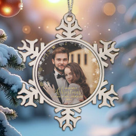 Unser erstes Weihnachtsfest - Mr. Gilded Couple Fo Schneeflocken Zinn-Ornament