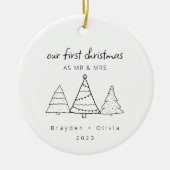 Unser erstes Weihnachtsfest Mr. & Mrs. Keramik Ornament (Vorne)