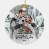 Unser erstes Weihnachtsfest - Mr. und Mrs. Wedding Keramik Ornament (Vorne)
