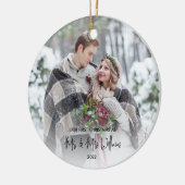 Unser erstes Weihnachtsfest - Mr. und Mrs. Wedding Keramik Ornament (Links)