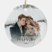 Unser erstes Weihnachtsfest - Mr. und Mrs. Wedding Keramik Ornament (Hinten)