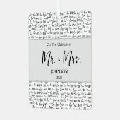 Unser erstes Weihnachtsfest - Mr. und Mrs. Wedding Ornament Aus Metall (Vorderseite links)