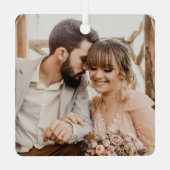 Unser erstes Weihnachtsfest - Mr. und Mrs. Wedding Ornament Aus Metall (Rückseite)