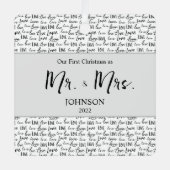 Unser erstes Weihnachtsfest - Mr. und Mrs. Wedding Ornament Aus Metall (Vorderseite)