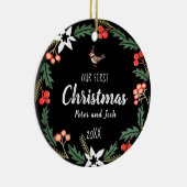 Unser erstes Weihnachtsfest ohne Geschlecht Keramik Ornament (Rechts)