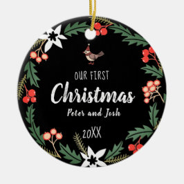 Unser erstes Weihnachtsfest ohne Geschlecht Keramik Ornament