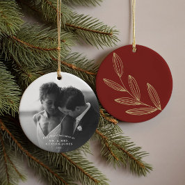 Unser erstes Weihnachtsfest Ruby Sprout Keramik Ornament