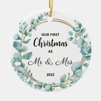 Unser erstes Weihnachtsfest Verheiratet frohe Kera Keramik Ornament
