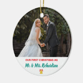 Unser erstes Weihnachtsfest Verheiratet Mr. and Mr Keramik Ornament (Links)