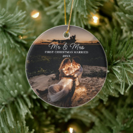 Unser erstes Weihnachtsfest Verheiratet Mr. & Mrs. Keramik Ornament