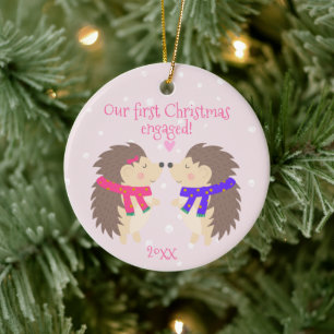 Unser erstes Weihnachtsfest verlobt! Niedliche Ige Keramik Ornament