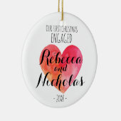 Unser erstes Weihnachtsfest verlobt oder zusammen Keramikornament (Rechts)