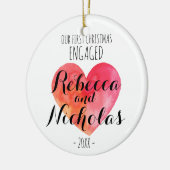 Unser erstes Weihnachtsfest verlobt oder zusammen Keramikornament (Links)