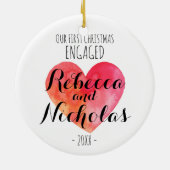 Unser erstes Weihnachtsfest verlobt oder zusammen Keramikornament (Hinten)