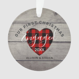 Unser erstes Weihnachtsfest Verlobt Rustikal Karie Ornament