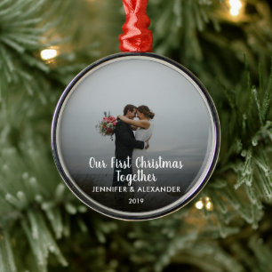 Unser erstes Weihnachtsfest zusammen ein verheirat Ornament Aus Metall