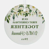 Unser erstes Weihnachtsfest zusammen Personalisier Ornament Aus Glas (Rückseite)