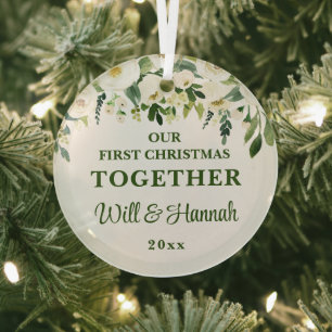 Unser erstes Weihnachtsfest zusammen Personalisier Ornament Aus Glas
