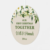 Unser erstes Weihnachtsfest zusammen Personalisier Ornament Aus Metall (Vorderseite links)