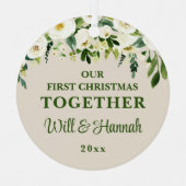 Unser erstes Weihnachtsfest zusammen Personalisier Ornament Aus Metall (Vorderseite)