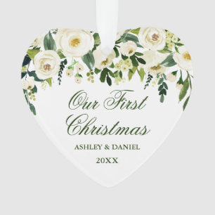Unser erstes Weihnachtsfloral FOTO Back Heart Gree Ornament