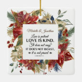 Unser erstes Weihnachtsfoto Elegant Keramikornament (Rückseite)