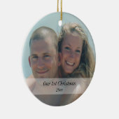 Unser erstes WeihnachtsFotoandenken Keramik Ornament (Rechts)