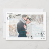 Unser erstes Weihnachtsfrisch verheiratetes Foto Feiertagskarte (Vorderseite)