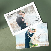 Unser erstes Weihnachtsfrisch verheiratetes Foto Feiertagskarte